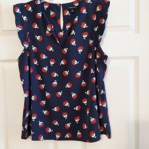 Stitch Fix 41 Hawthorn Navy Floral Top EUC Sz XL